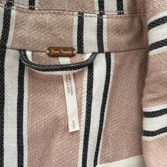 Free People Uptown Girl Oversized Blazer in Pink‎ Stripes 100% Cotton, Small - Picture 4 of 15